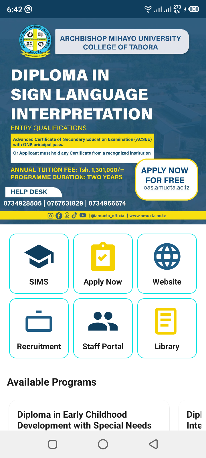 AMUCTA android APP screenshot