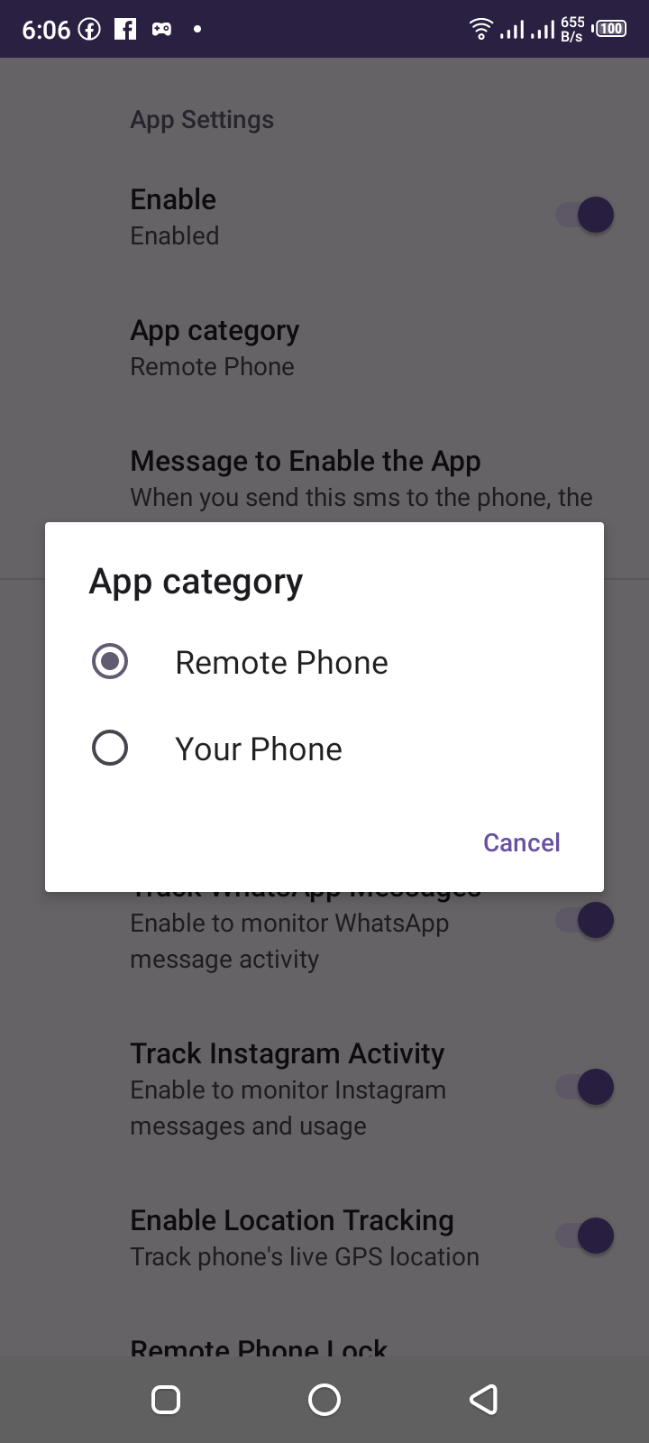 Remote Control Android app screenshot